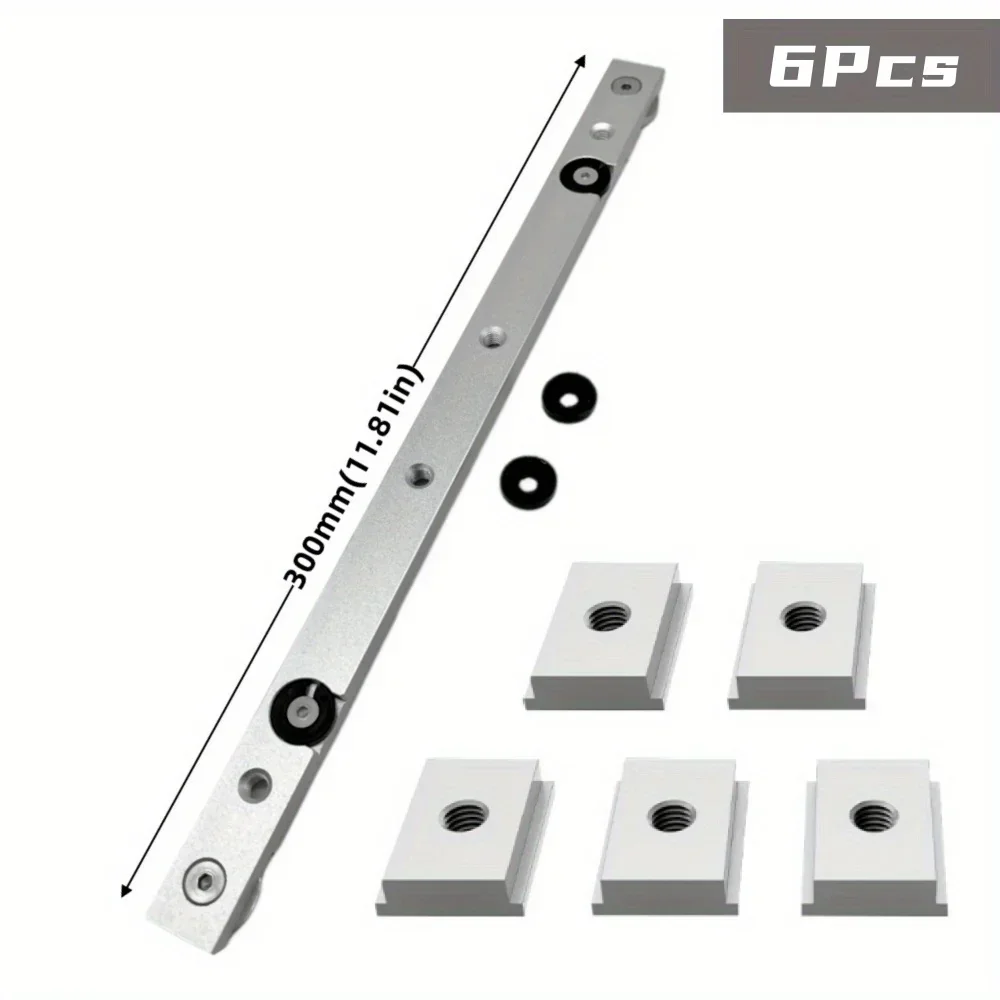 Kit cursore barra mitra con binario a T - Cursore mitra con scanalatura a T per asta calibro per sega da tavolo, cursore a T in lega di alluminio con scanalatura a T