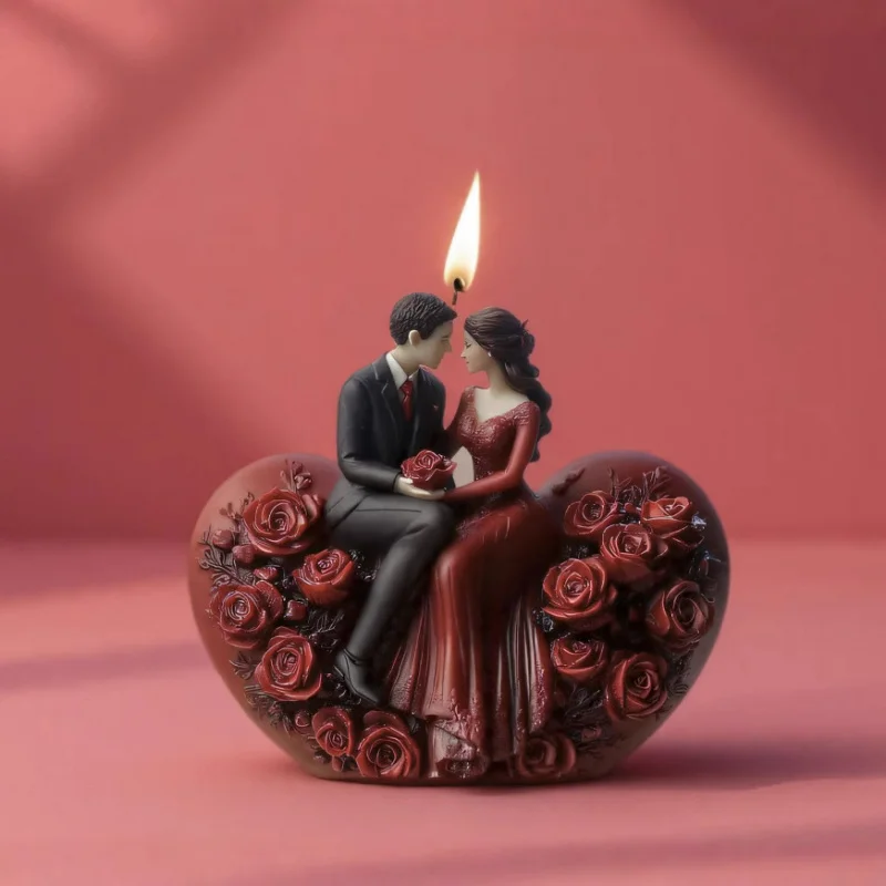 

2pcs Wedding Candle Mold Silicone - DIY Spiral Heart Scented Candles & Aroma Stones for Romantic Decor & Anniversary Gifts