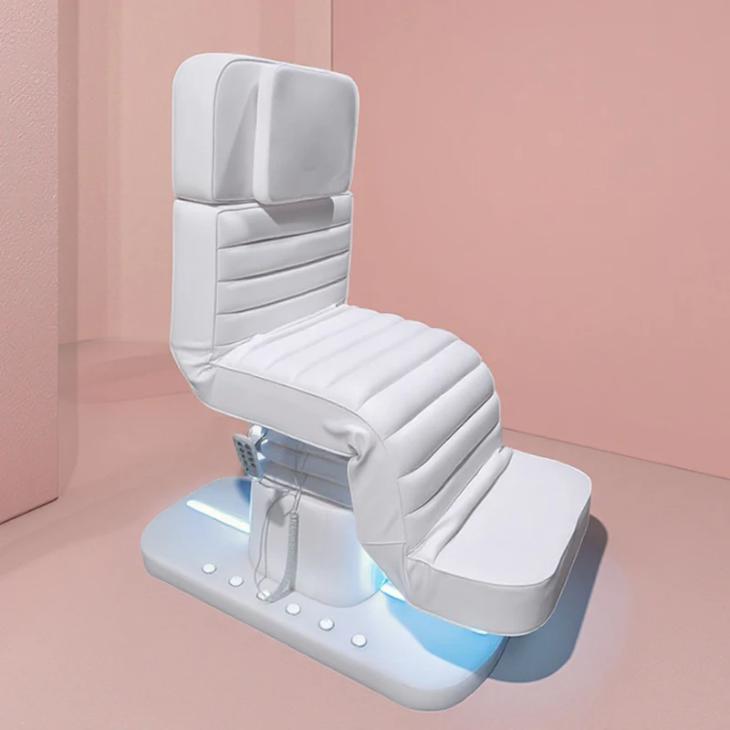 New Design 3 Motors Electric Facial Spa Lash Bed Luxury Modern Full White Beauty Salon Massage Table Spa Bed with Lights
