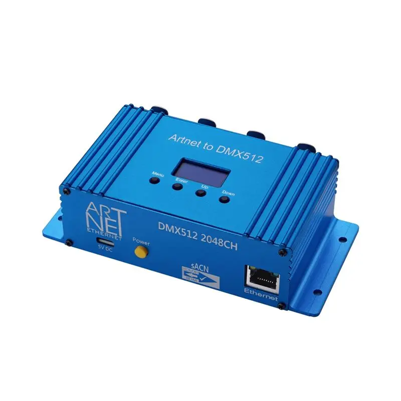 

AA14 Новый 4-портовый Ethernet-интерфейс Artnet DMX512 для управления освещением, 2048 каналов, с LED-дисплеем