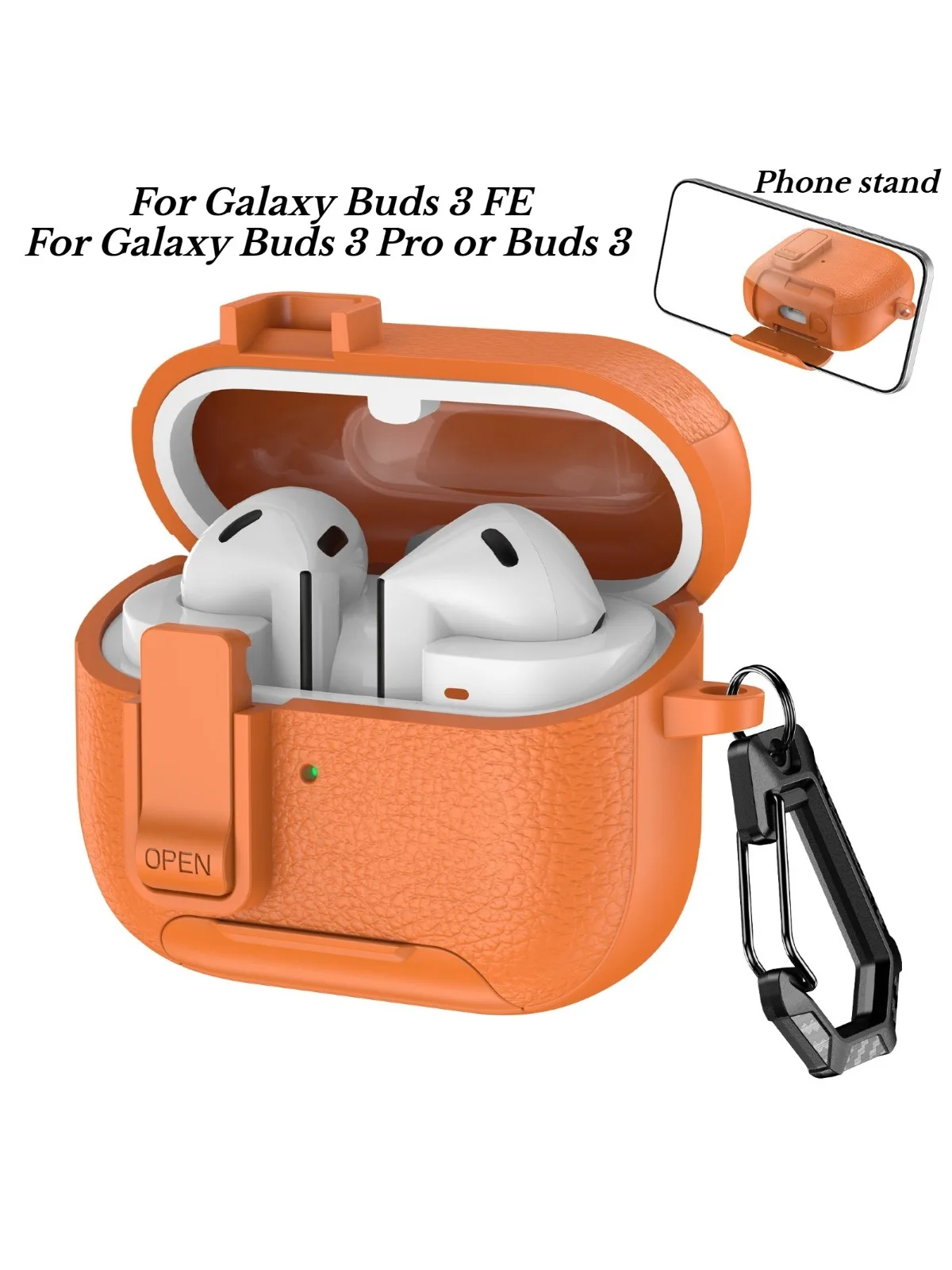 Avec support de téléphone étui pour Samsung Galaxy Buds 3 FE ou Buds 3 housse pour écouteurs Bluetooth sans fil pour Samsung Galaxy Buds 3 Pro