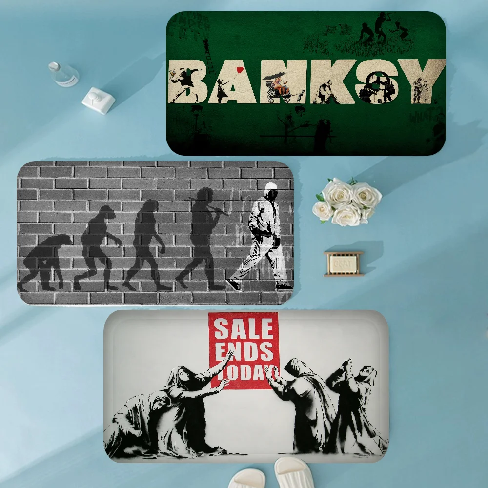 

Banksy Hallway Carpet Washable Non-Slip Living Room Sofa Chairs Area Mat Kitchen Doormat Area Rug