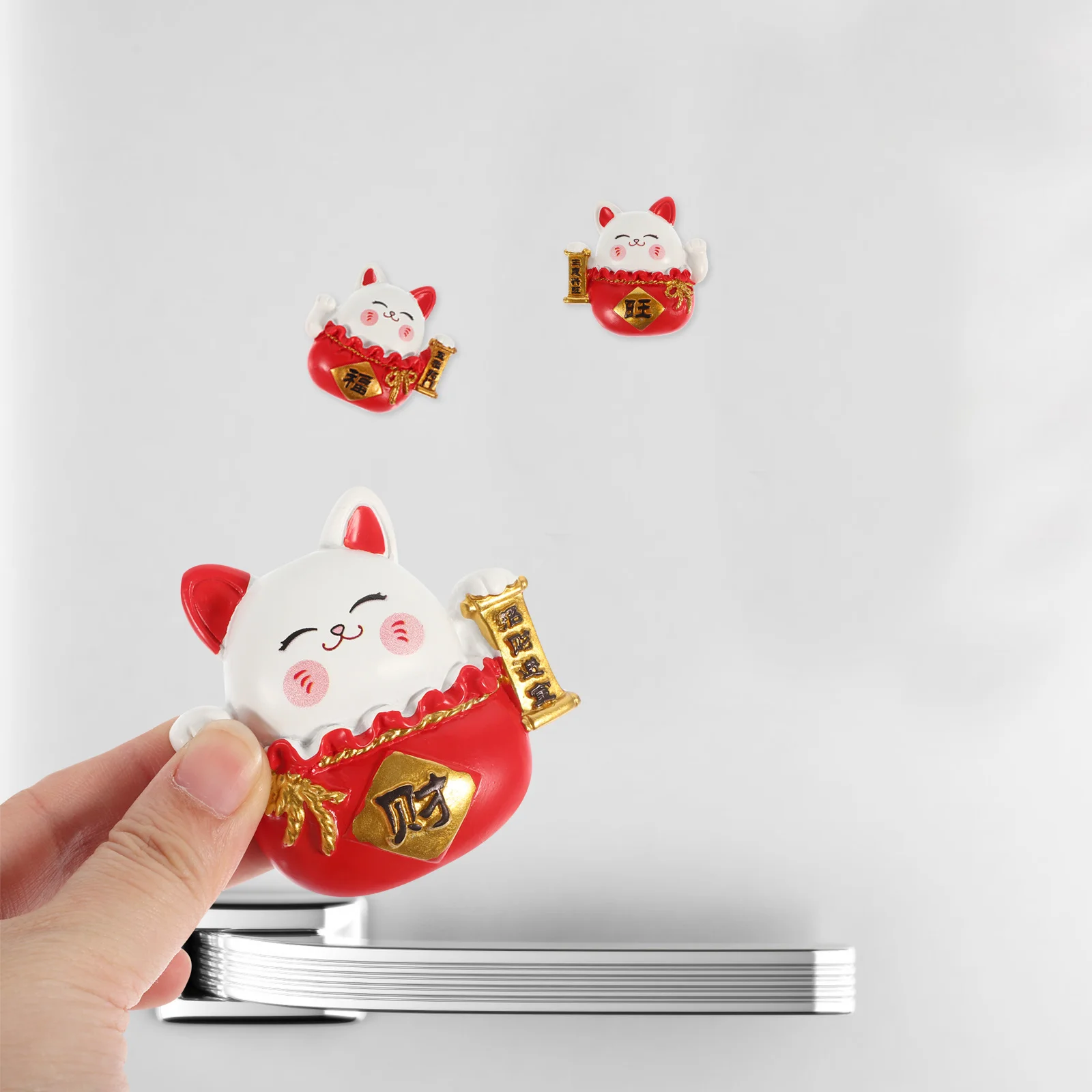 

3Pcs Cartoon Fortune Cat Fridge Magnets Cute Refrigerator Magnets Decorative Magnetic Stickers for Kitchen Office Home