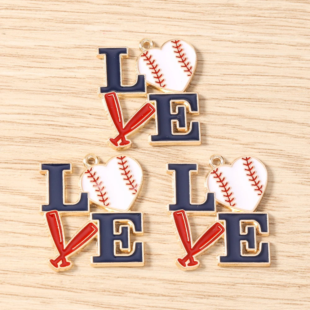 Tusember 10 Stück Emaille-Baseball-Anhänger, Baseballkappen- und Handschuh-Anhänger für DIY-Halsketten, Armbänder, Schmuckherstellung, Zubehör – Detail 12