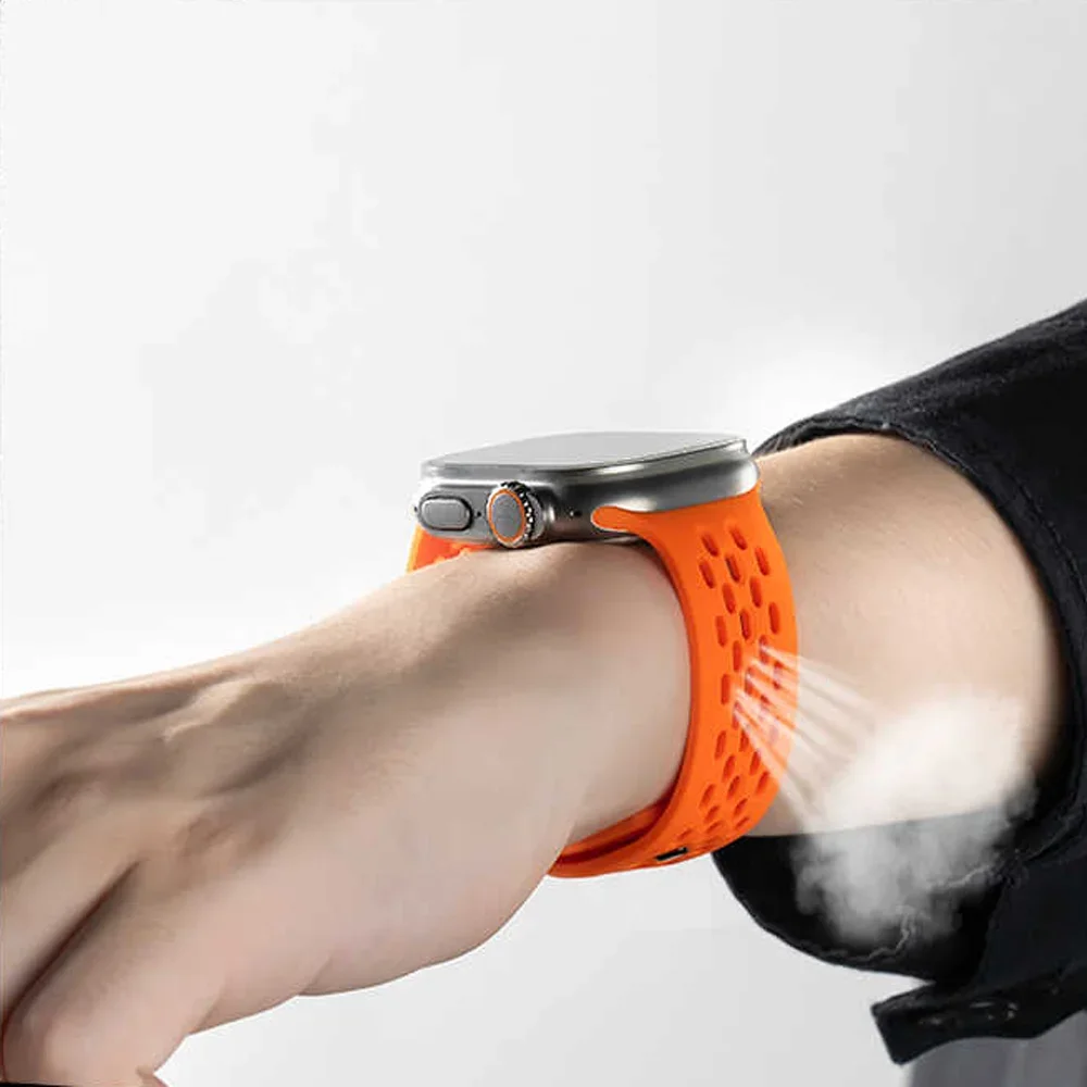 حزام سيليكون ناعم لساعة أبل 10 46 ملم 42 ملم Ultra 2/1 49 ملم سوار مريح لساعة iwatch 9 8 7 6 5 SE 45 ملم 41 ملم 44 ملم