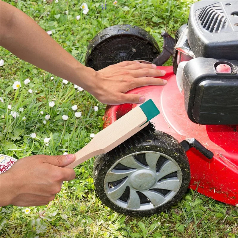 

【Perfect-Gift!】2 Piece Set Lawn Mower Scrub Brush Scraper Brush For Outdoor Garden Mower Deck Cleaning