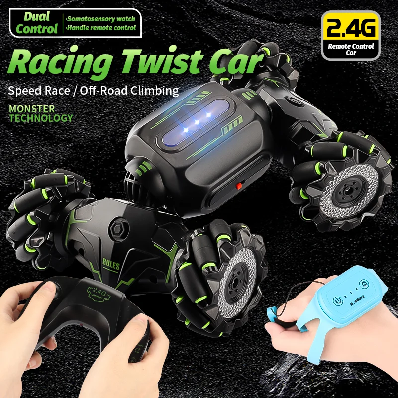 

newest RC car remote control car, 2.4GHz 4WD watch gesture sensing stunt car toys for children's gifts drive clamping wholesale