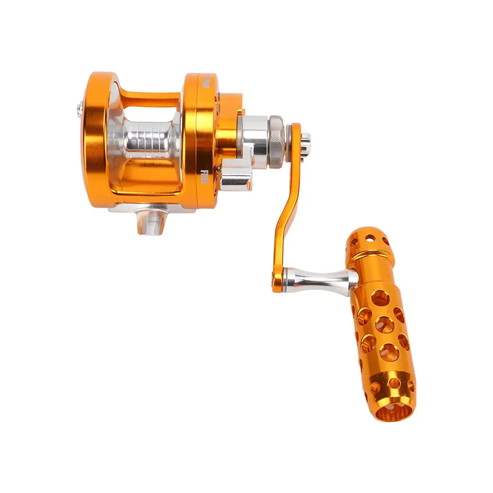 Aluminum Alloy Baitcasting Fishing Reel - Single Speed Trolling Reel for Offshore Deep Sea Fishing