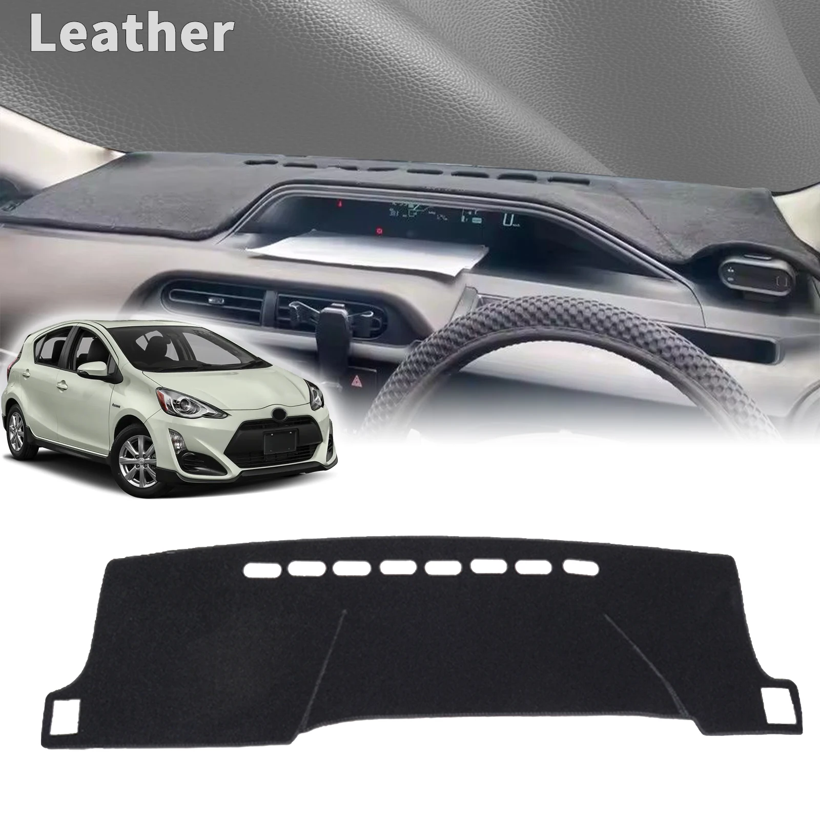

fit for Toyota Aqua Prius C NHP10 2019-2012 Accessories Dashmat DashMat Sunshade Dashboard Cover Pad Protective Carpet Leather