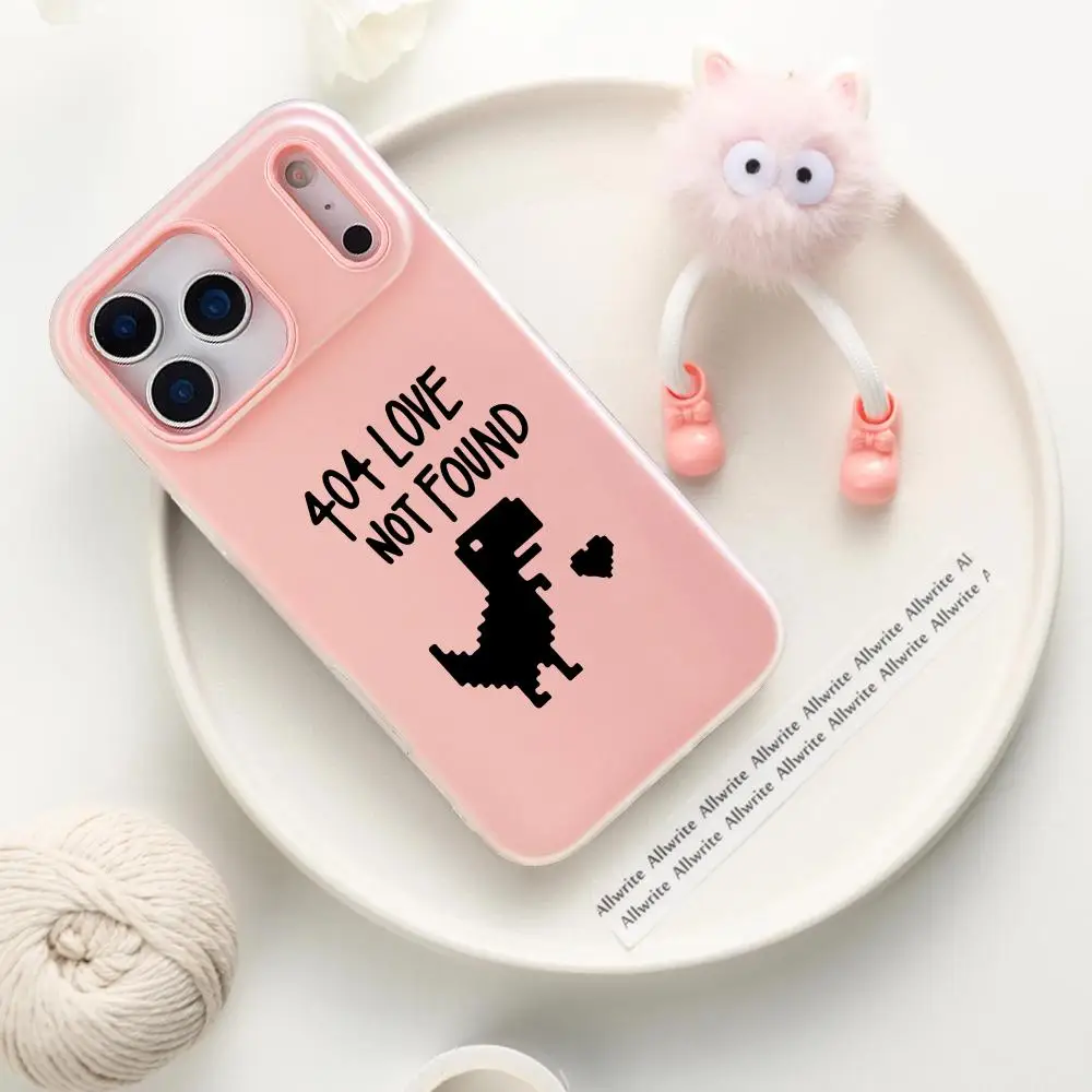 No Internet T-Rex Dinosaur game Phone Case For iPhone 17 16 15 14 13 12 11 Pro Max Plus Clear Jelly Soft Shockproof Phone Cover