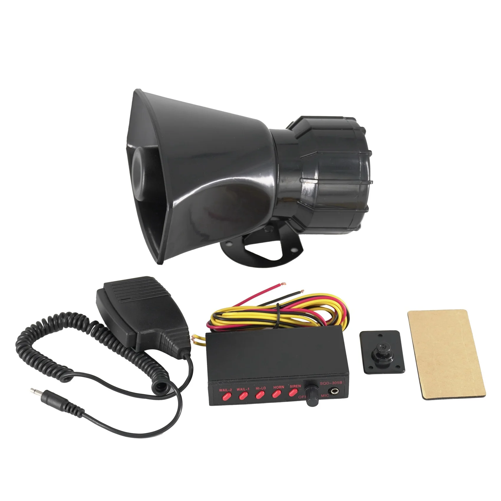 

12V Police Siren Speaker 5 Tone Sound Volume Adjustment Vehicle Horn with Mic Loudspeaker Emergency Electronic PA