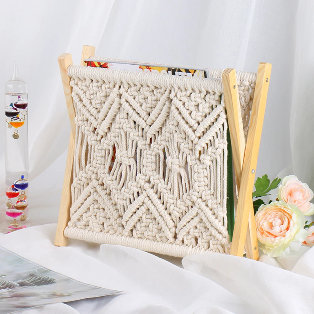 

Magazine Rack Storage Holder Boho Room Decor Standing Basket For Books Newspapers Swaddle Blanket Dorm Essentials