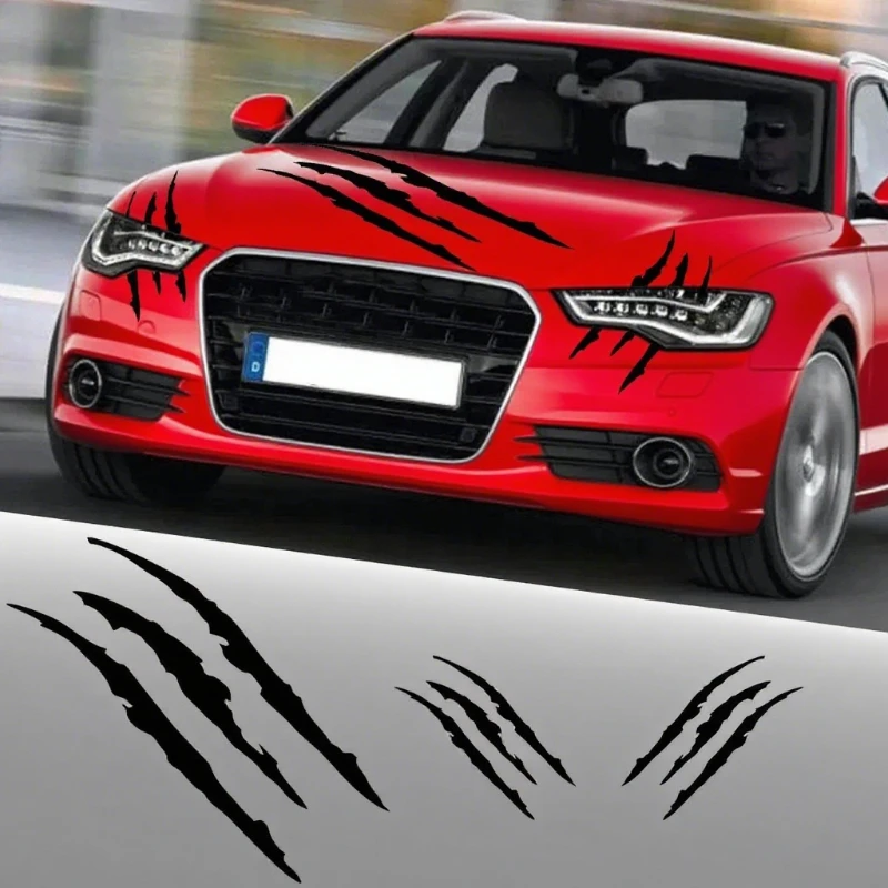 

Car stickers, ghost claw scratch stickers, front hood, engine hood waterproof, trendy headlight decoration, claw car stickers