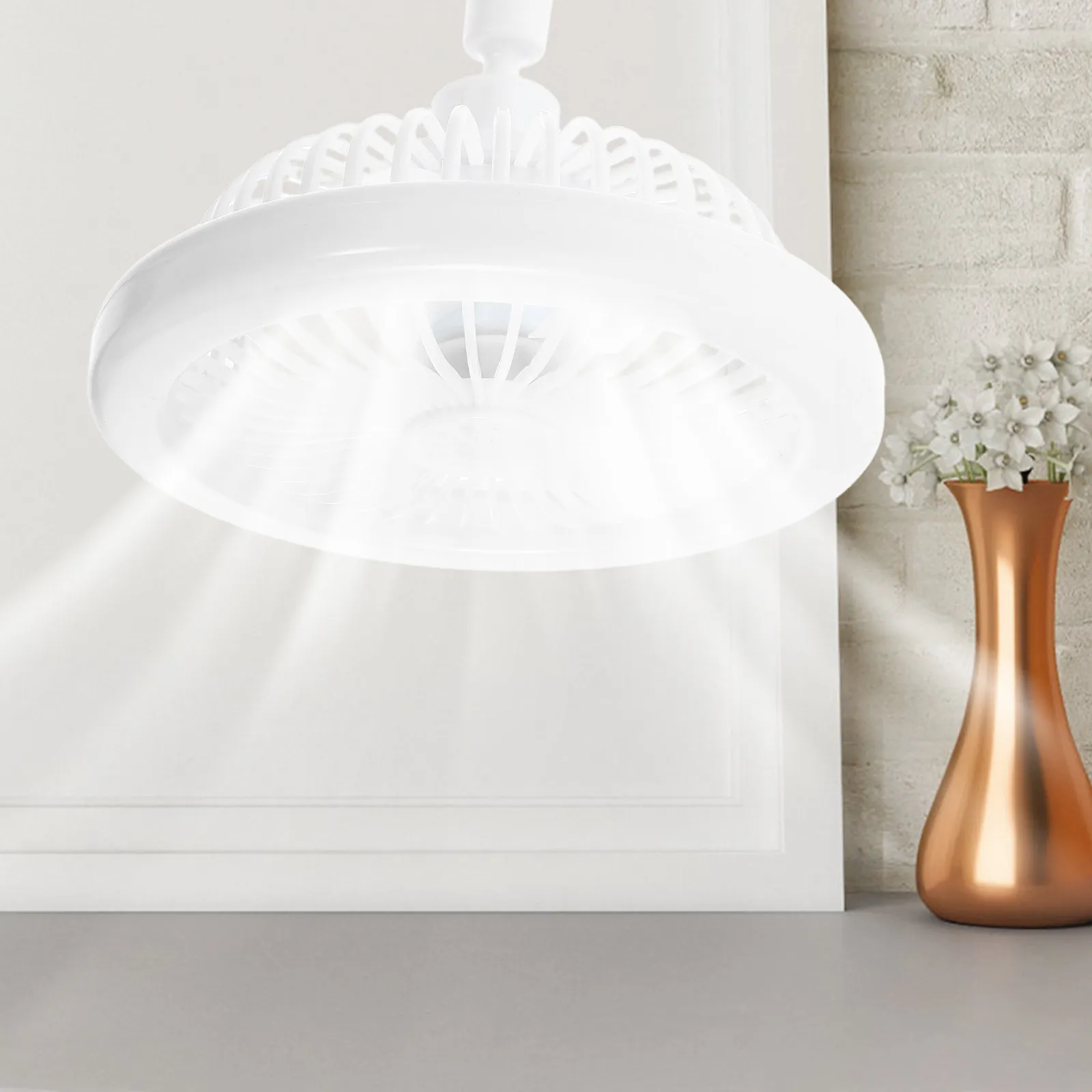 Remote Control Aromatherapy Fan Light E27 Base Adjustable Direction Silent Operation Multi Functional Ceiling Light for Office