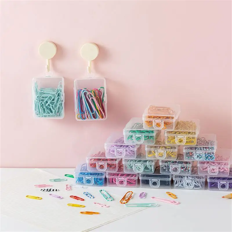 

Box Colored Paper Clip Metal Clips Memo Clip Bookmarks Stationery Office Accessories School Supplies Length 18mm/50mm