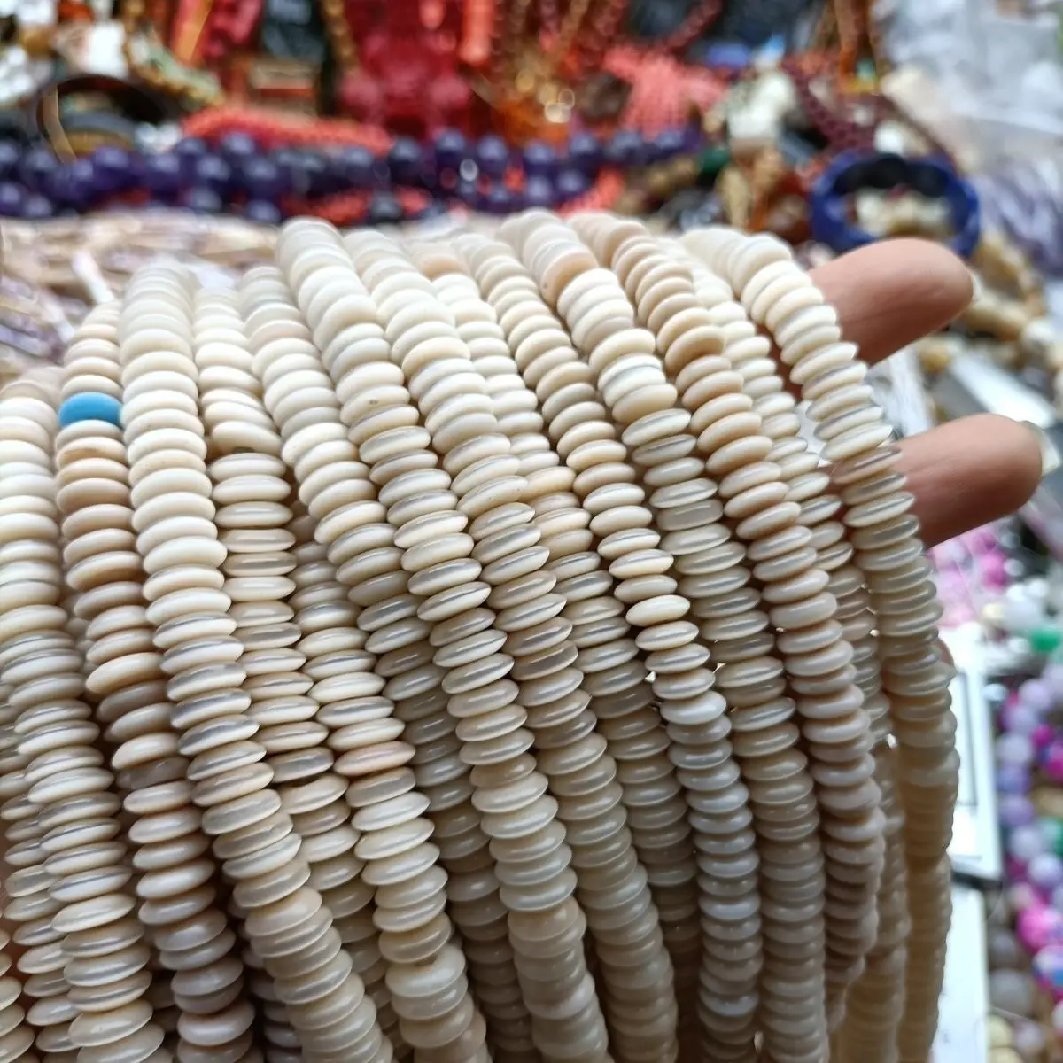 

120pcs 8MM Lotus Powder Cat Eye Stone Abacus Beads Spacer Loose Gemstone Beads for DIY Jewelry