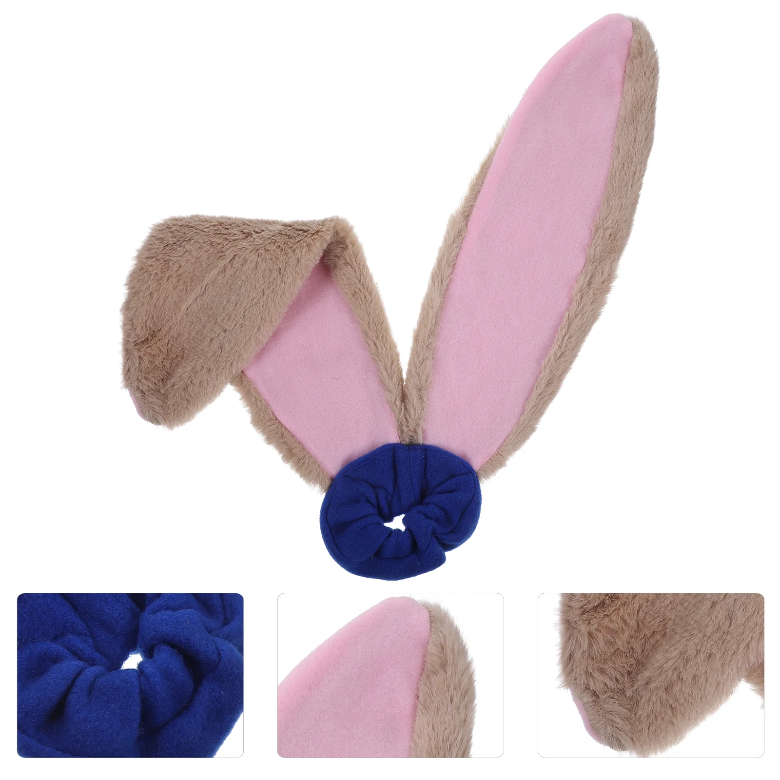 

Rabbit Ears Headband Elastic Ponytail Holder Women Hair Ties Scrunchies Easter Animal