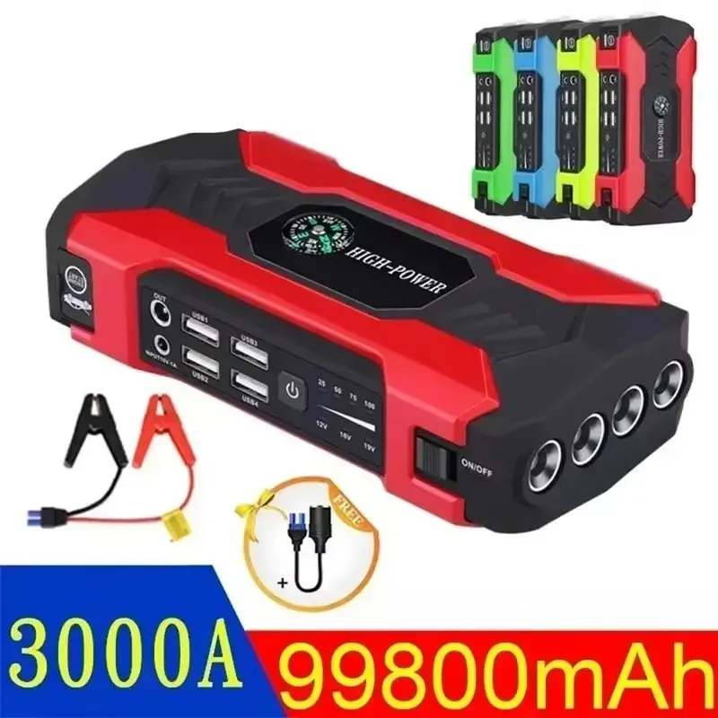 

2024 new 99800mAh 20000mAh car jump starter 3000A starting device portable mobile power battery car booster transmitter