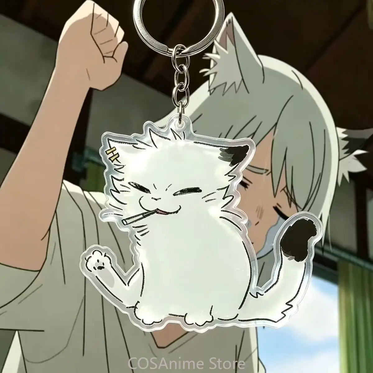 Yani Neko Chainsmoker Cat Keychain Manga 5cm Anime Cosplay Acrylic Keychain Cute Cartoon Pendant Backpack Handbag Chain