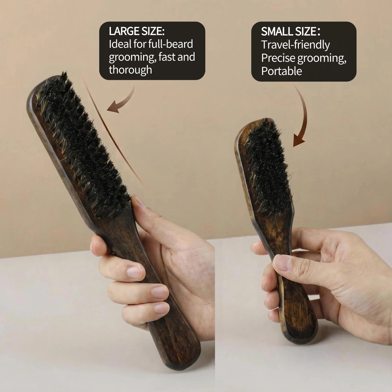 1/2Pcs Wood Beard Brush Natura - Men'S Grooming Tonic 评论和价格