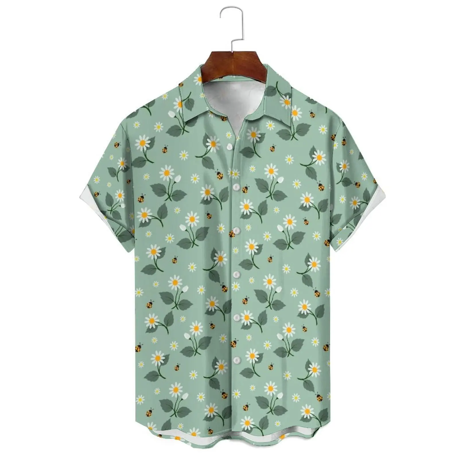 

Men's/Women's Summer Fashion Solid Color Loose Casual Style Variety Variety Simple Printed Lapel Short-Sleeved Shirt