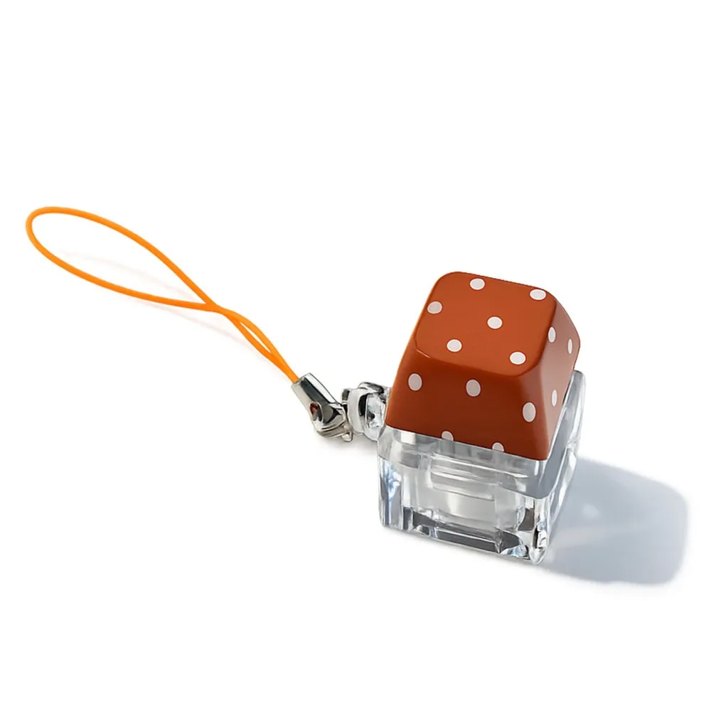Relaxing Polka Dot Fidget Keychain With Light Keys Button Clicker Relief Stress Pass The Time Finger Keyboard Caps