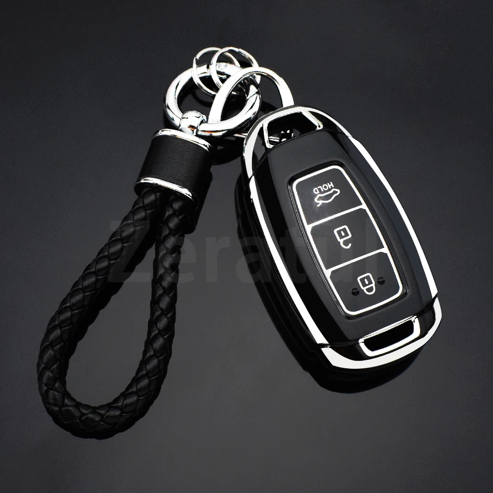 3 Buttons TPU Shell Fob Car Key Case Full Cover For Hyundai Santa I30 IX35 Encino KONA Solaris Azera Grandeur Elantra Accent Fe
