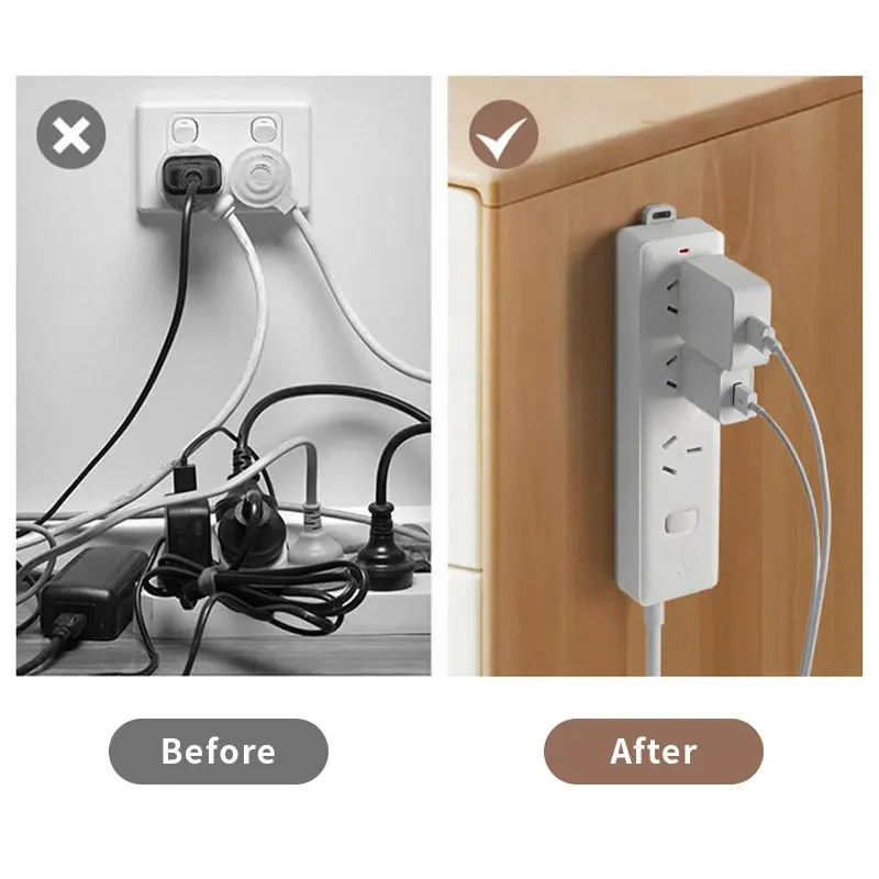 1/3/5/10 Pcs Self-Adhesive Desktop Socket Fixer Cable Organizer Wall Hanging Plug-in Removable Fixer Home Office Accessories image 4