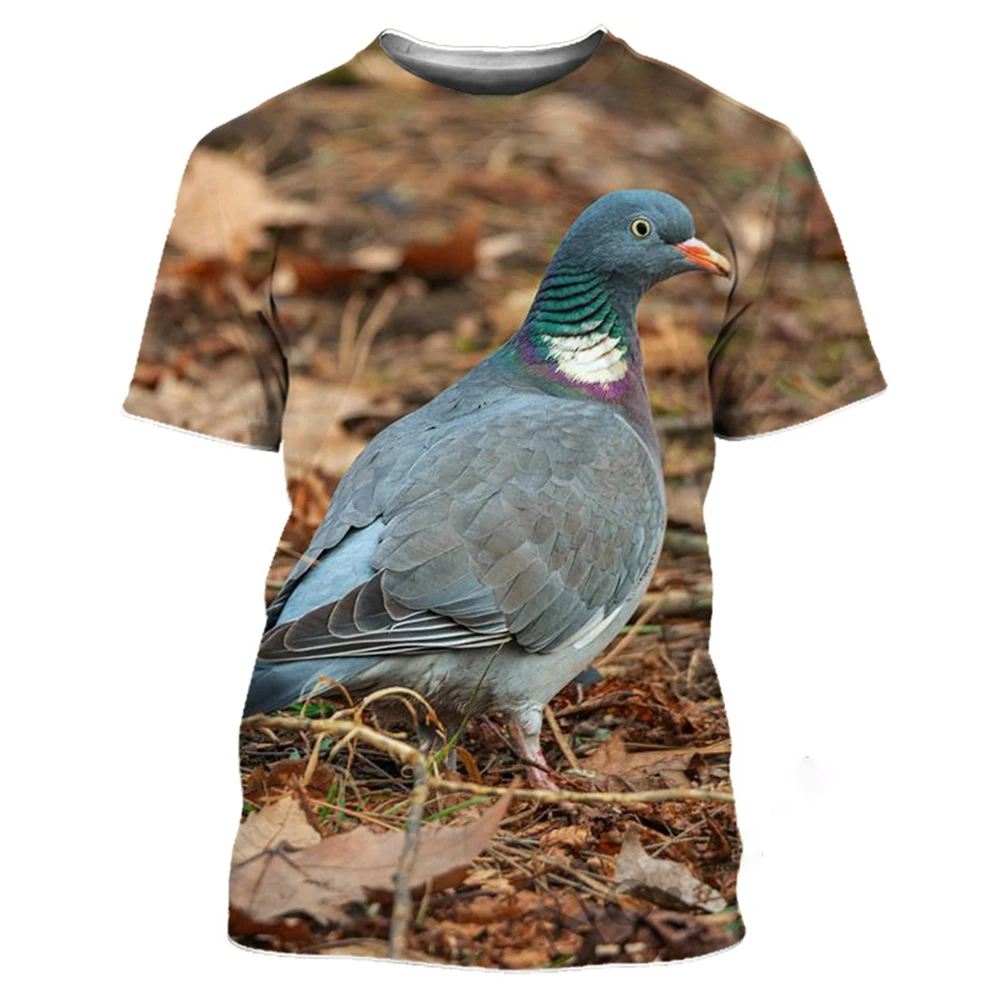 Pigeon T-shirt Bird 3D Print Summer Men Woman T Shirts Streetwear Short Sleeve O-Neck Tees Oversized Harajuku Kids Tops Clothes