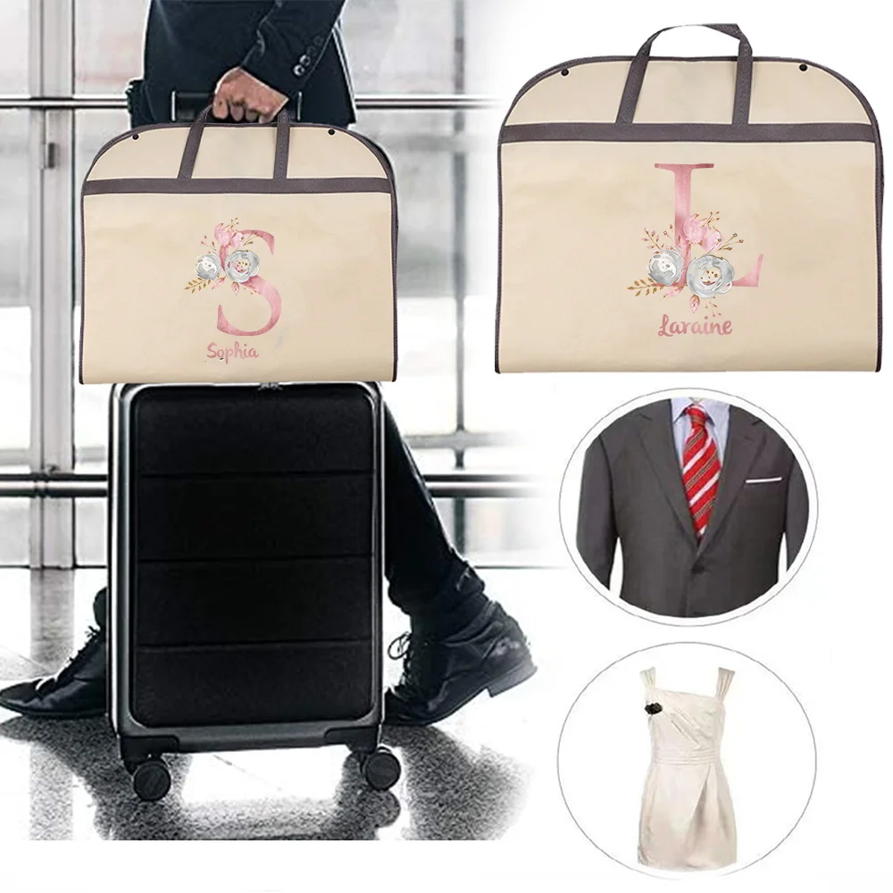 Customized Clothing Dust Cover Clothing Storage Suspension Moisture-proof Bag Travel Clothing Bag Personalized Pink Letters