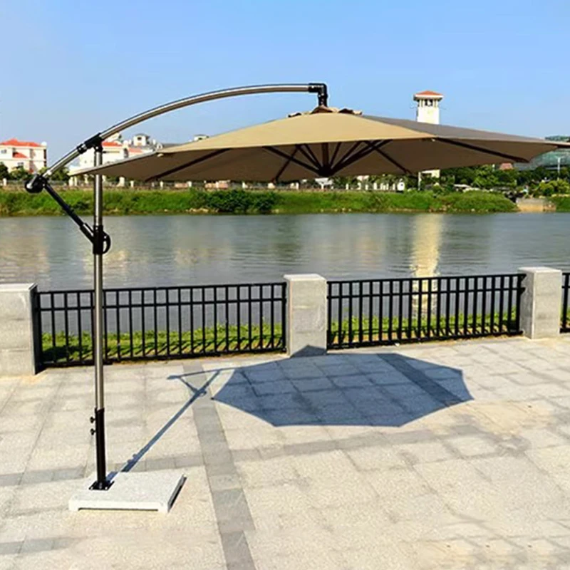 

Waterproof Cantilever Garden Beach Patio Sun Canvas Parasol Iron Outdoor Restaurant Umbrella