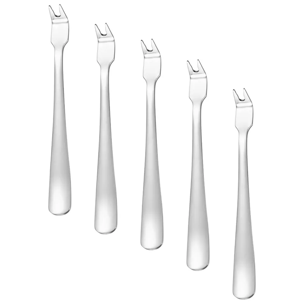 Juego de 5 Tenedores de Barbacoa de Acero Inoxidable con Mango Largo para Carne, Salchichas, Patatas, Uso en Exteriores, Camping, Cocina
