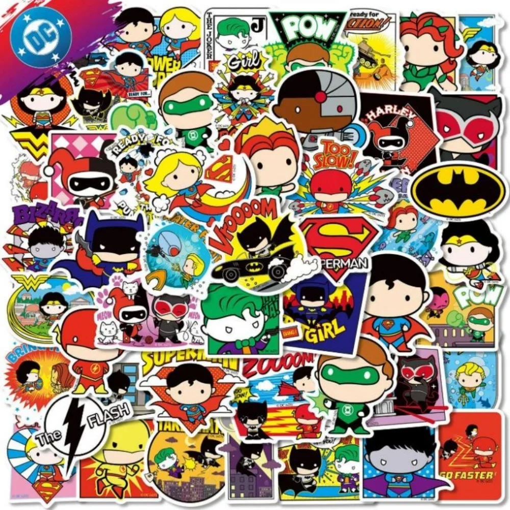Genuine DC Super Heroes Justice League FS Stickers 50PC Waterproof Graffiti Decals for Laptop Water Bottle Diary Trunk