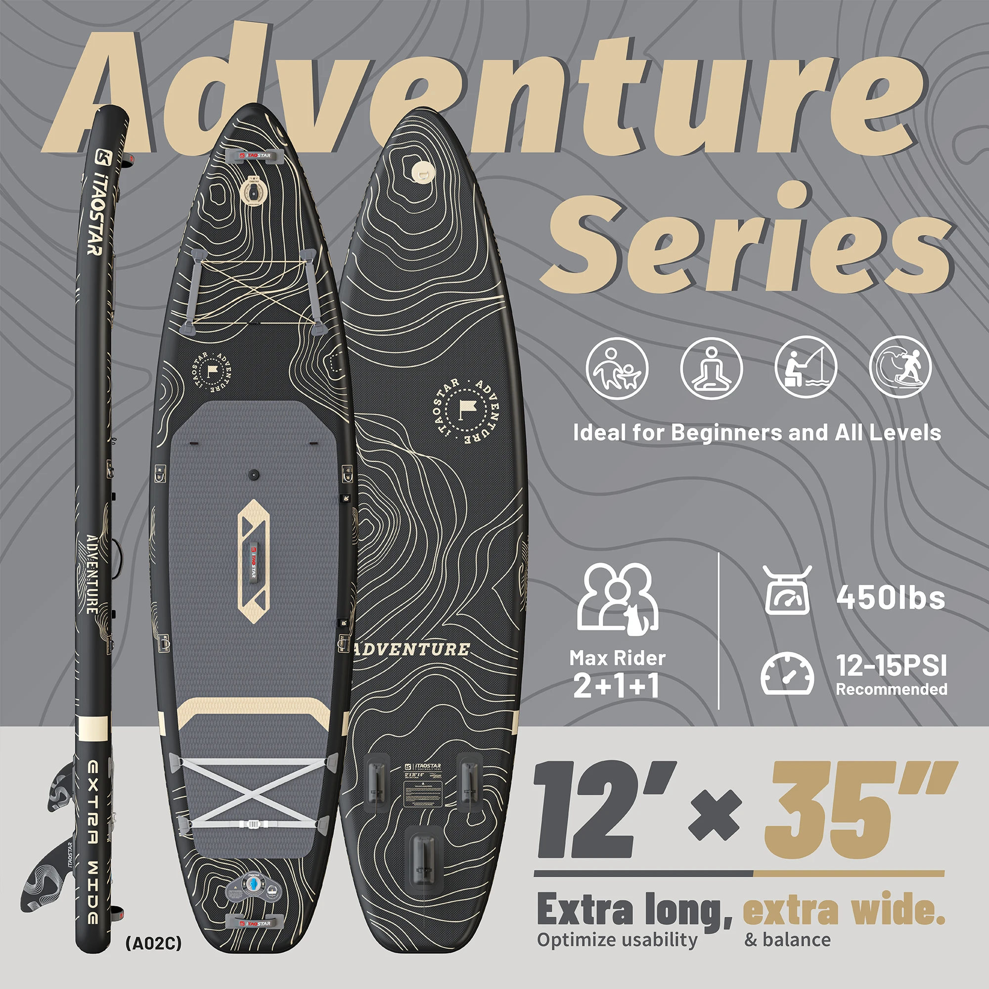 Stand up Fishing Paddle Board Soft Surfboard Surfing Inflatable Kayak sup Paddleboard with Seat