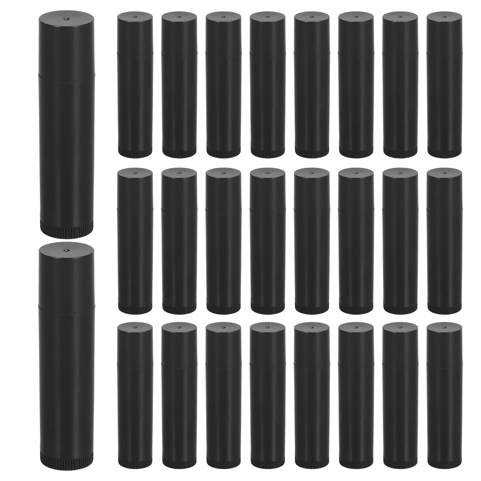30 Stück Lippenstifttuben-Balsamhalter, leere Kunststoffröhrchen, nachfüllbar, glänzende Rohlinge, Behälter, Großkappen