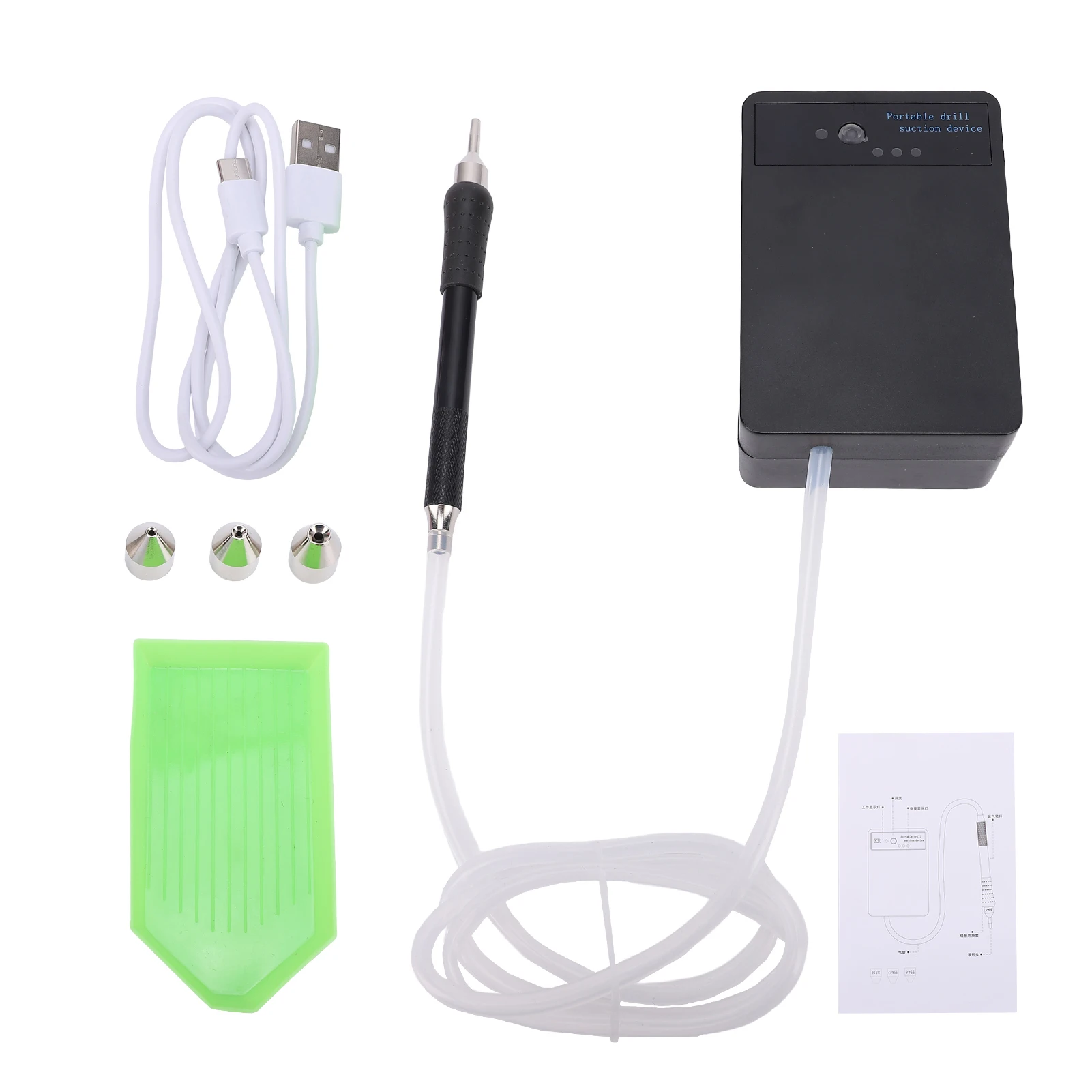 Elektrische Diamant Art Schilderpen 1500mAh Oplaadbare Vacuümpomp Diamantpen met Opbergbak Laag Geluidsniveau Diamant Art Vacuüm