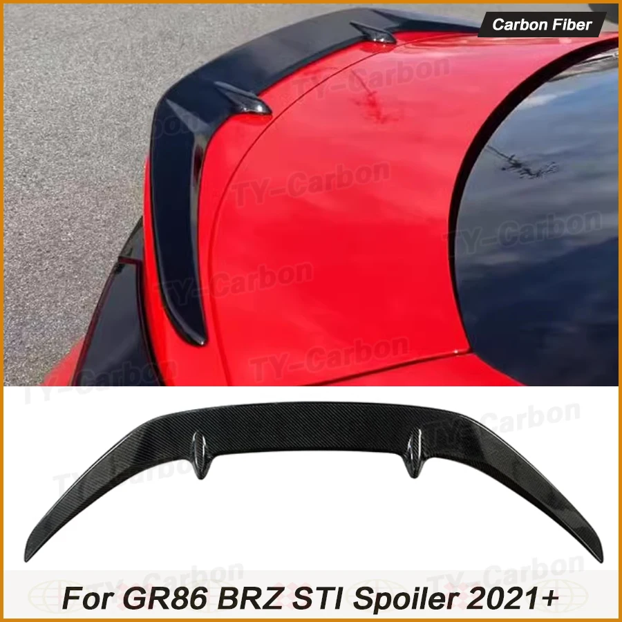 

Real Carbon Fiber Car Trunk Spoiler for Subaru BRZ Toyota GR86 2021 UP Rear Trunk Tail Wing Lip Highkick Spoiler STI Style FRP