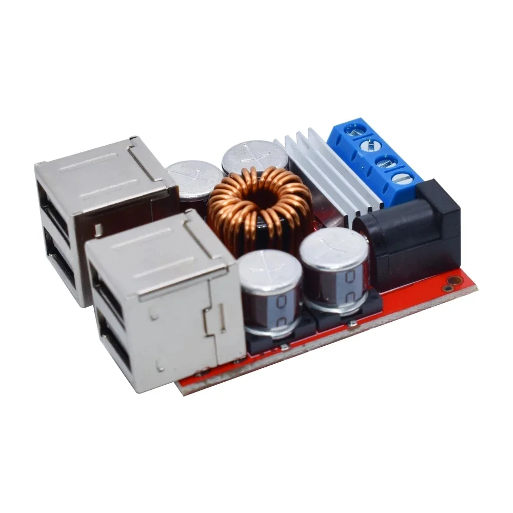 8A Power Supply Step-down Module 4-port USB Output 8V/35V to 5V Android iPhone Car Charger