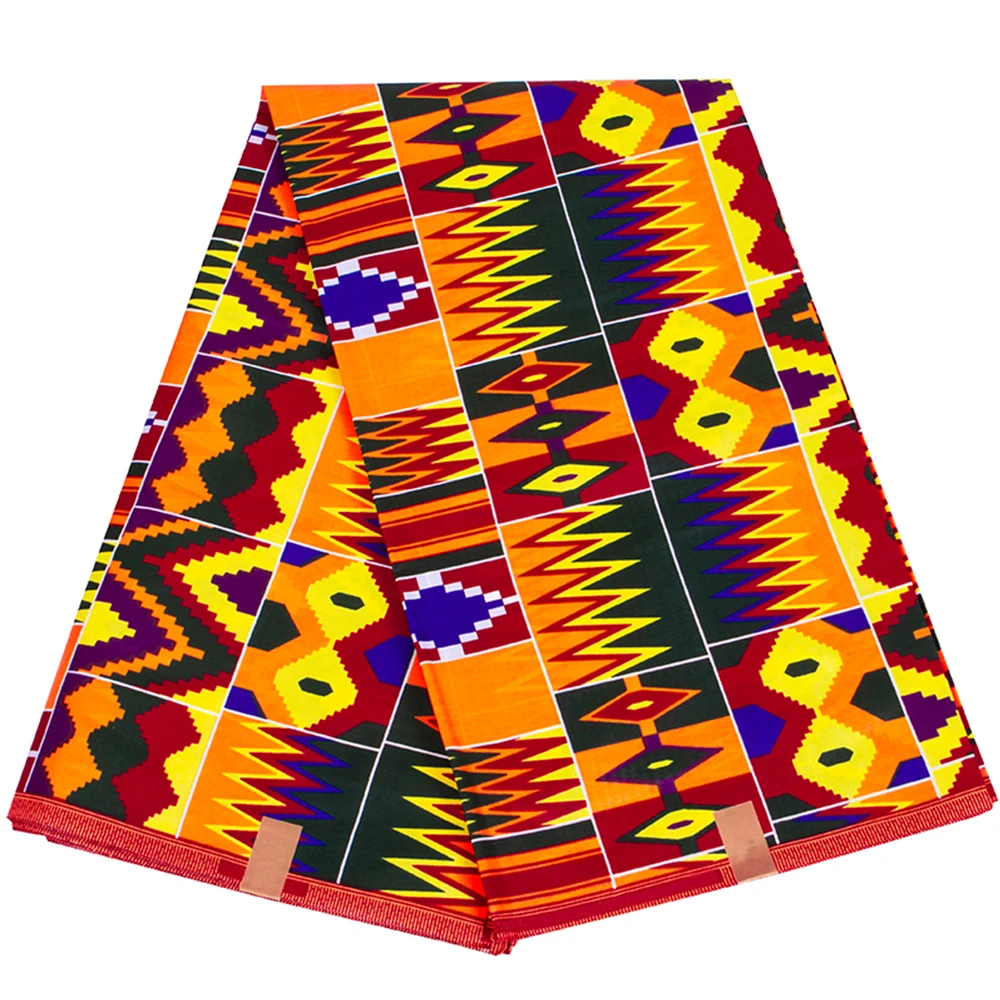 XIAOHUAGUA African Wax Fabrics 6 Yard 100% Cotton Ankara Kente Print Fabric for Party Dress