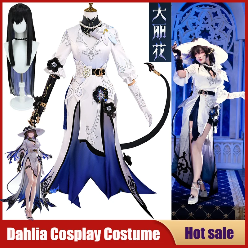 

Game Honkai Star Rail Cosplay Costume Anime Dahlia Constance Elegant Dress Uniform Hat Wig Props Carnival Party Cos Sexy Sets