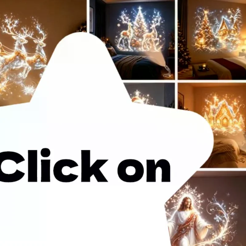 USB Christmas Projector Light 10pcs Patterns Adjustable Night Light Xmas Santa Snowman Church Nativity Projection Lamp Decor
