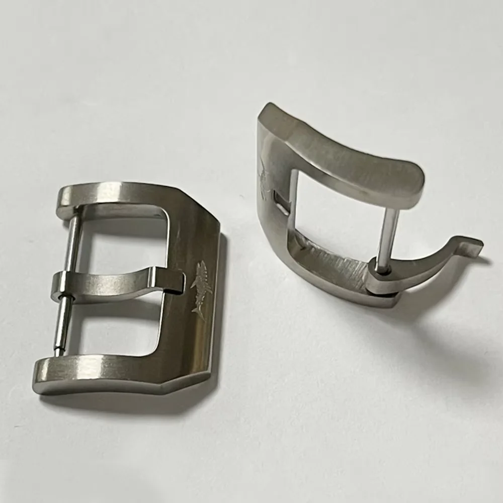 Bagian Jam Tangan Solid Heimdallr Lebar 18/20Mm Bahan Titanium Gesper Tali Kulit Cocok untuk Penggantian Gesper Gelang Jam