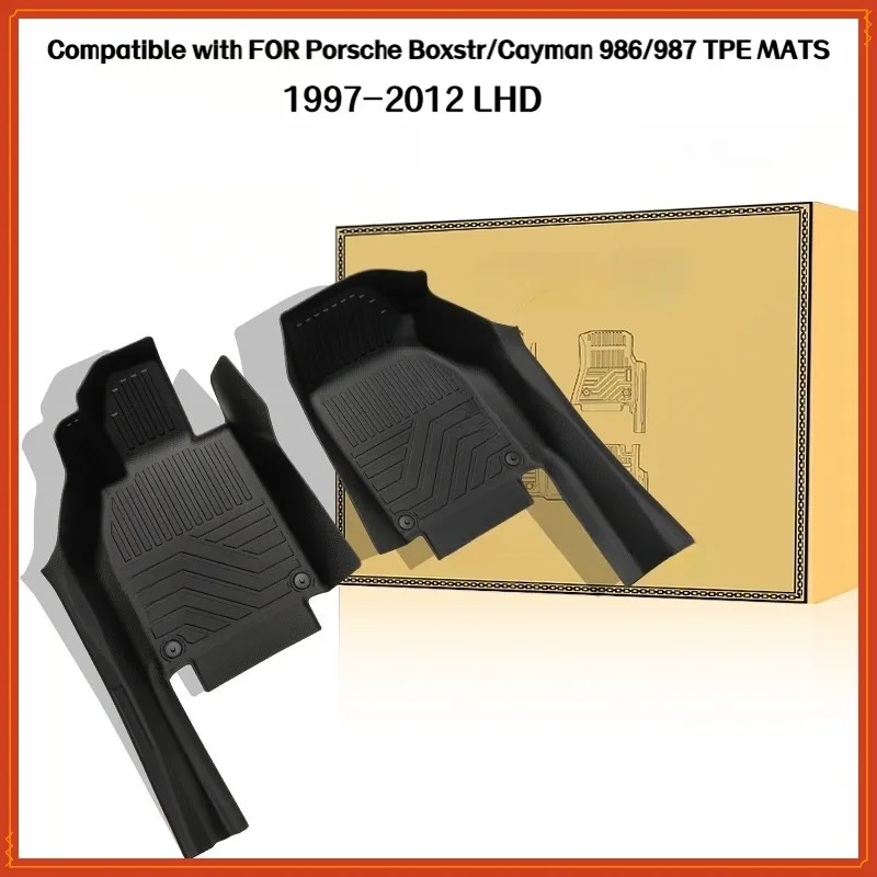 TPE Floor Mats Compatible with For Porsche Boxster/Cayman 986/987 1997-2012 LHD Full Coverage Surround Threshold Accessories