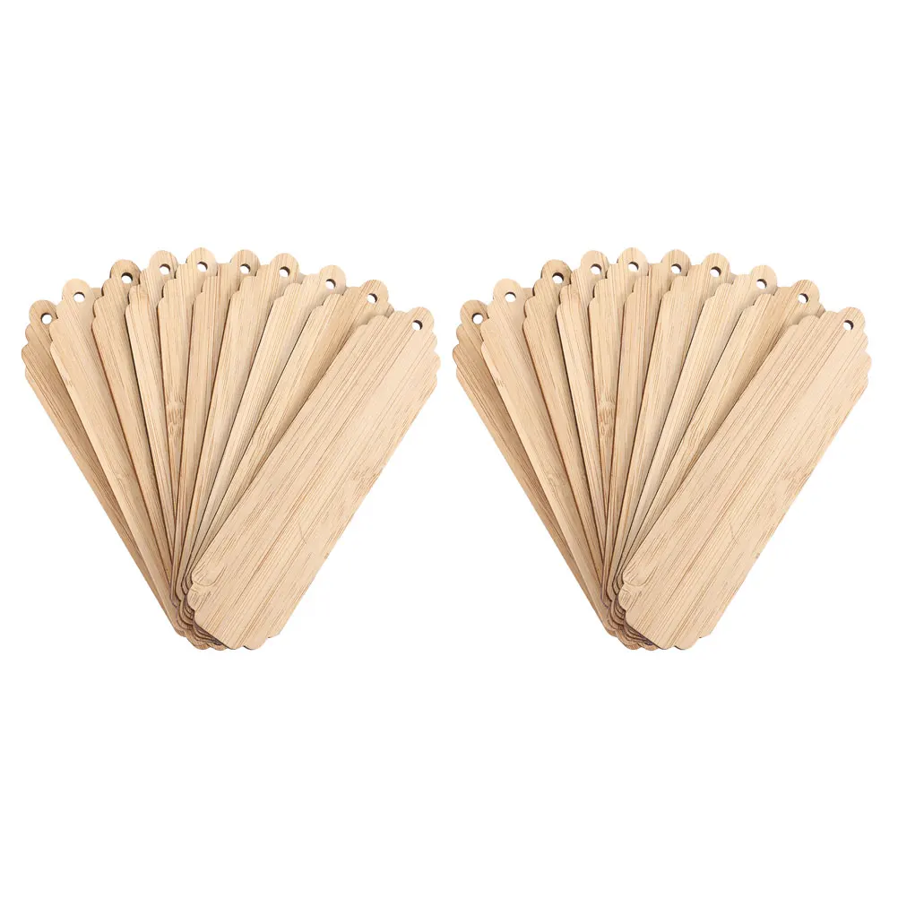 

Wooden Blank Bookmarks Craft DIY Materials Unfinished Tags Rounded Edges Hole Design Gifts Safe Kids Teachers