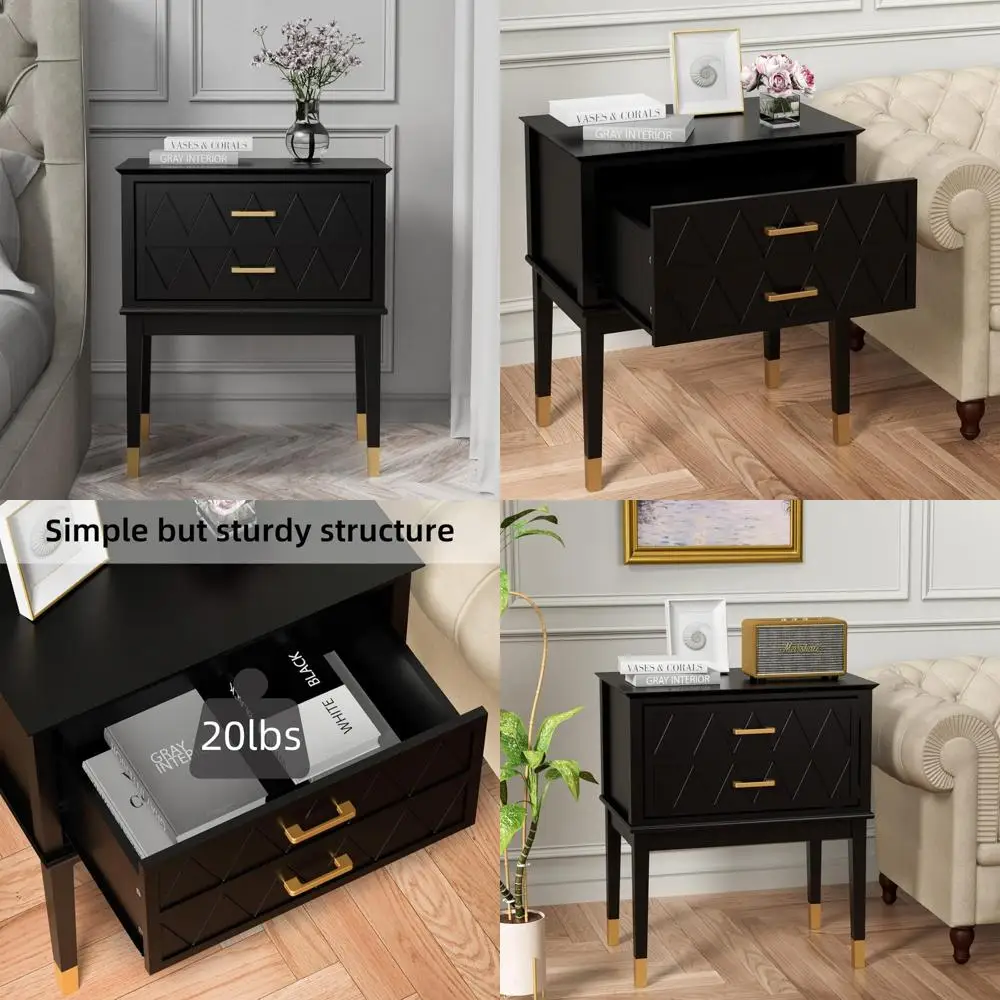 

Современная тумбочка с ящиком для хранения вещей 23,6 дюйма, просторной столешницей и деревянными ножками.