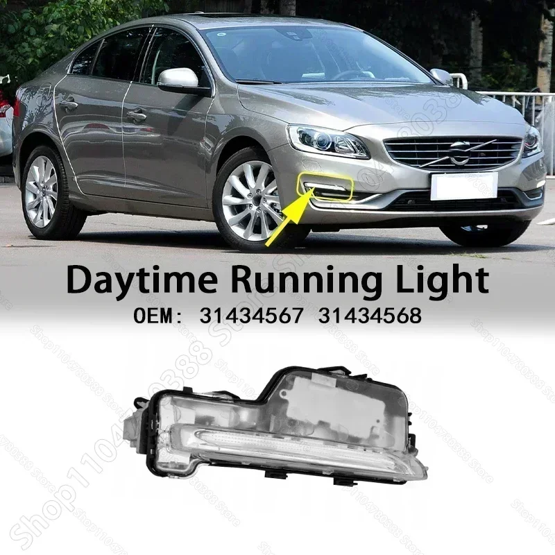 

Front Bumer LED Daytime Running Light For 2014-2018 VOLVO S60 Inscription DRL Fog Light 31434567 31434568