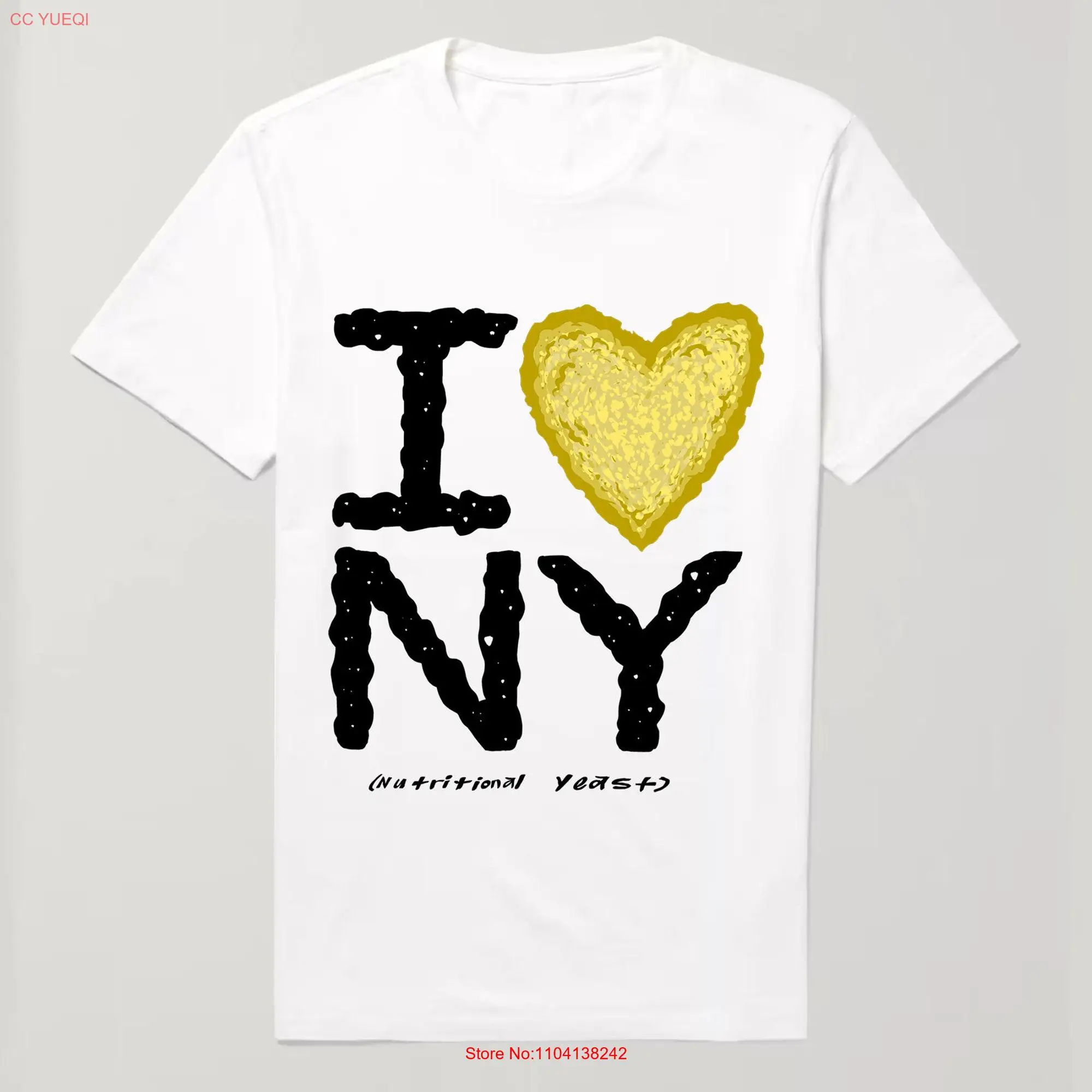 Camiseta de levadura nutricional I Heart Vegan Cheese alternativa, manga larga o corta