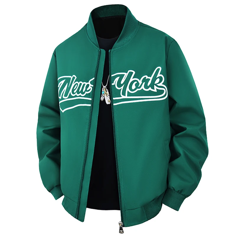 

Новая бейсбольная куртка европейского размера для мужчин, в стиле Нью-Йорк Бруклин, с воротником-стойкой, модная повседневная куртка для осени и зимы
