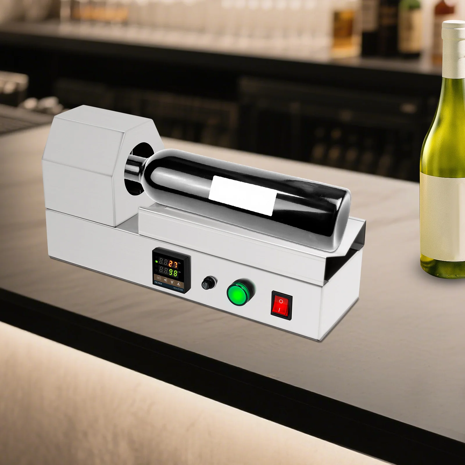 آلة تقليص الكبسولات الكهربائية Pp/PVC بدرجة حرارة قابلة للتعديل، كابل زجاجة النبيذ مع شاشة LED شفافة