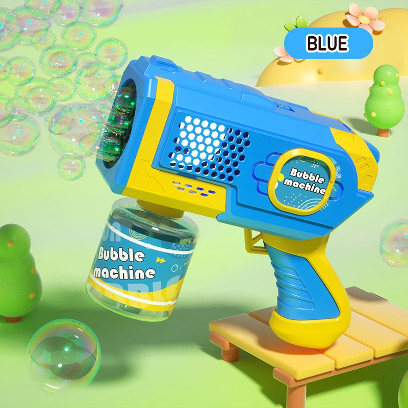 Automatische elektrische Seifenblasenpistole 2026 mit Licht für Jungen und Mädchen – Outdoor-Partyspiel und Blasen-Spielzeug als Geschenk